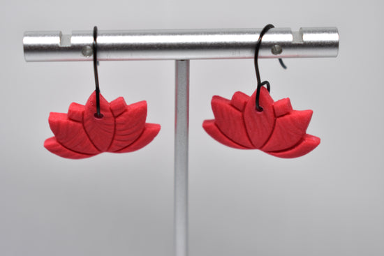 Lotus Flower Dangle Earrings