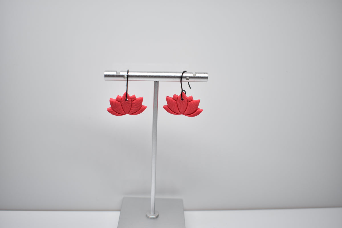 Lotus Flower Dangle Earrings