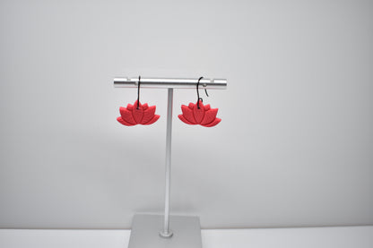 Lotus Flower Dangle Earrings