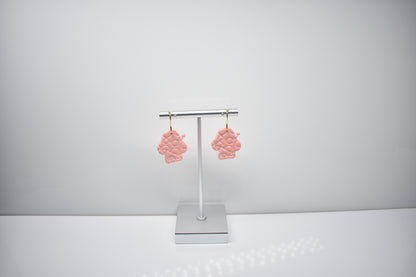 Mushroom House Dangle Earrings – Soft Pink