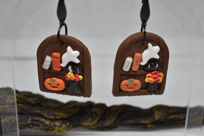 Spooky Bookshelf Earrings