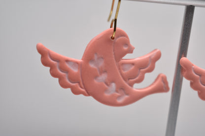 Coral Dove Dangle Earrings