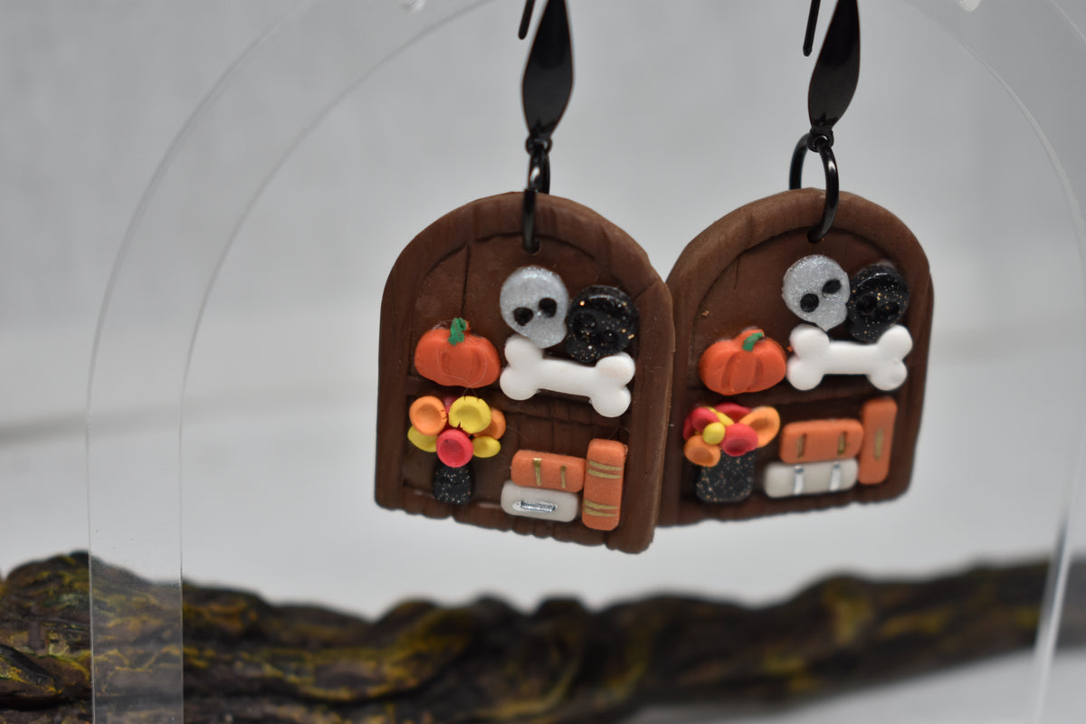 Spooky Bookshelf Earrings