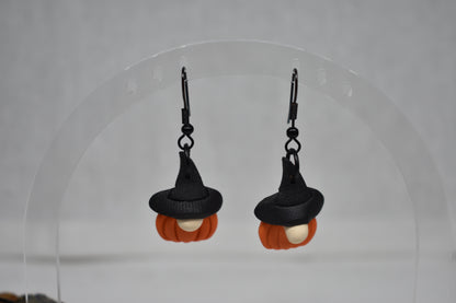 Pumpkin Witch Gnomes Earrings