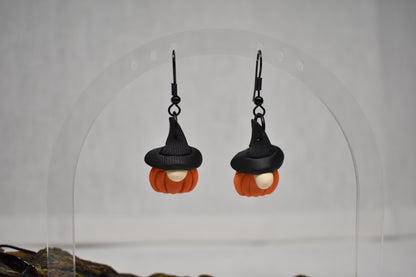 Pumpkin Witch Gnomes Earrings