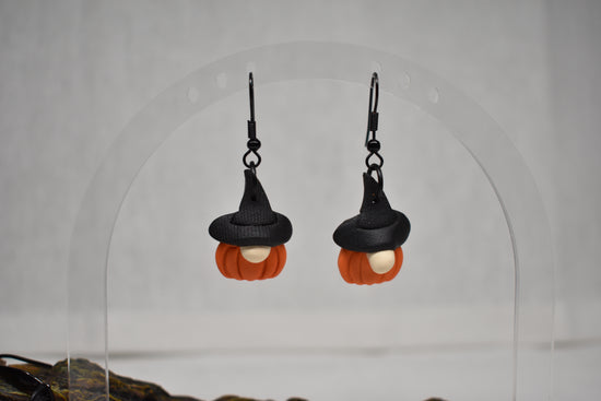 Pumpkin Witch Gnomes Earrings