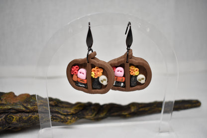 Spooky Pumpkin Bookshelf Earrings