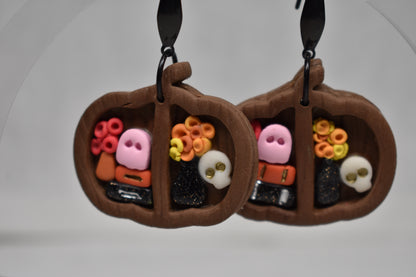 Spooky Pumpkin Bookshelf Earrings