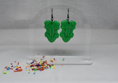 Red and Green Frog Earrings – Handmade Polymer Clay, Aussie Lolly Jewellery