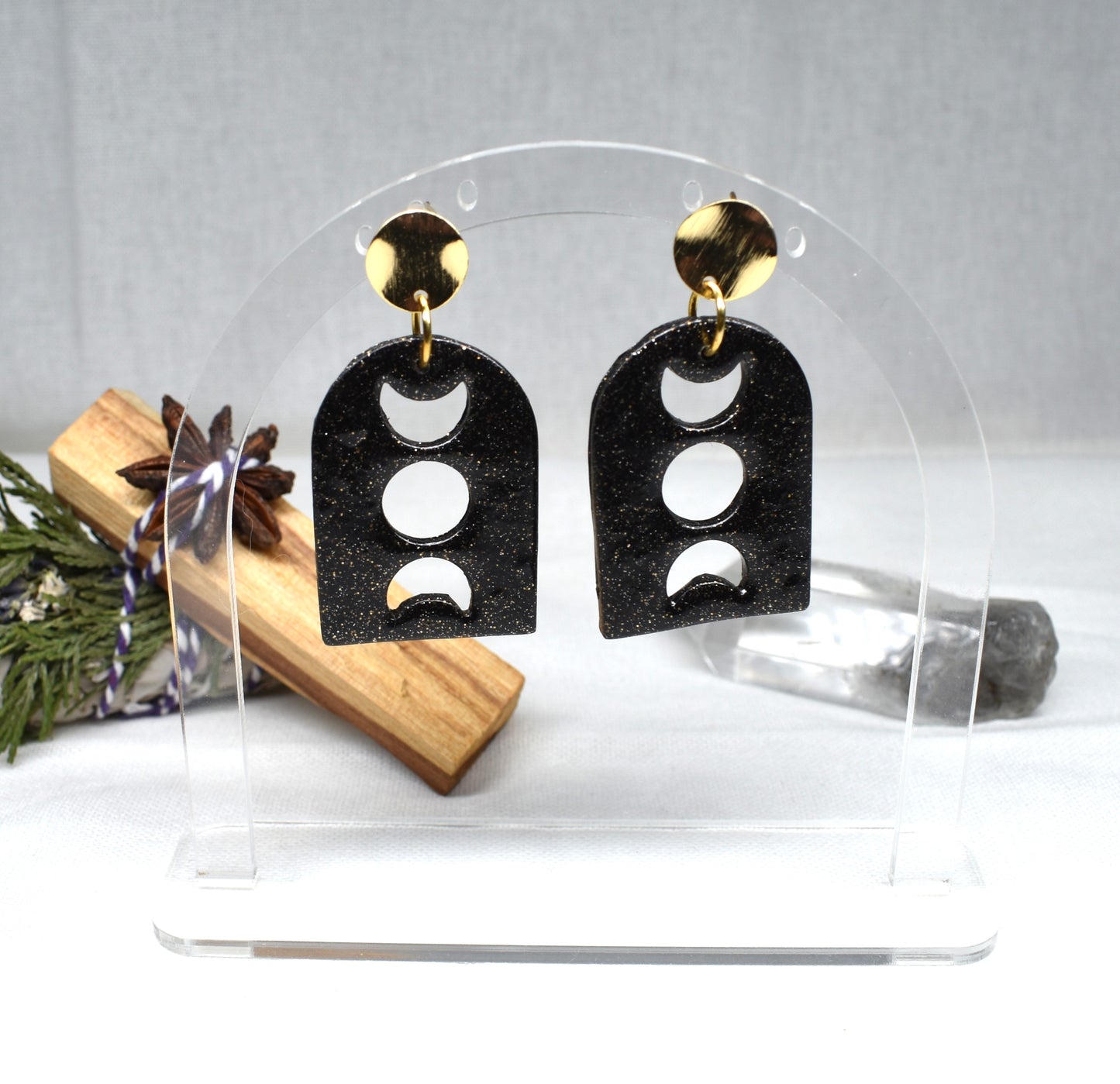 Moon Phase Arch Earrings