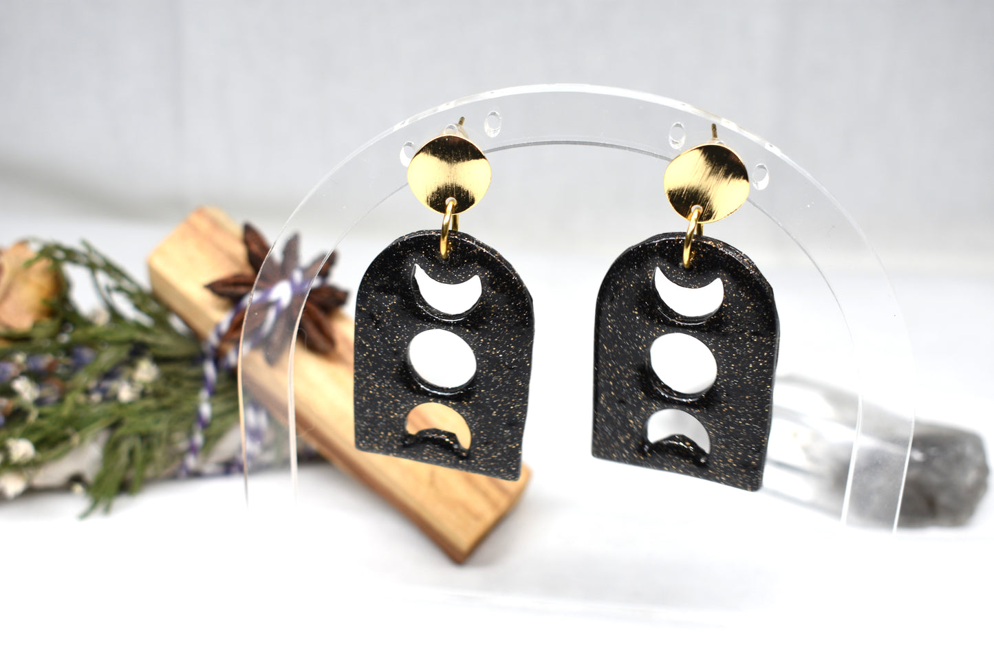 Moon Phase Arch Earrings