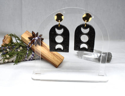 Moon Phase Arch Earrings