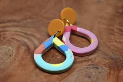 Apricot Circle & Teardrop Earrings