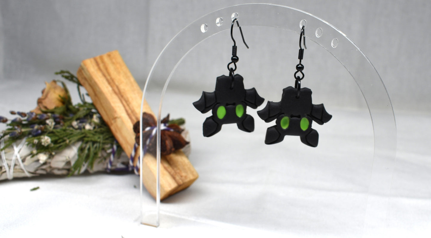 Upside Down Bat Earrings