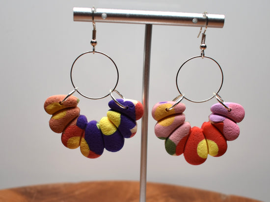 Bold Flower Burst Hoop Earrings