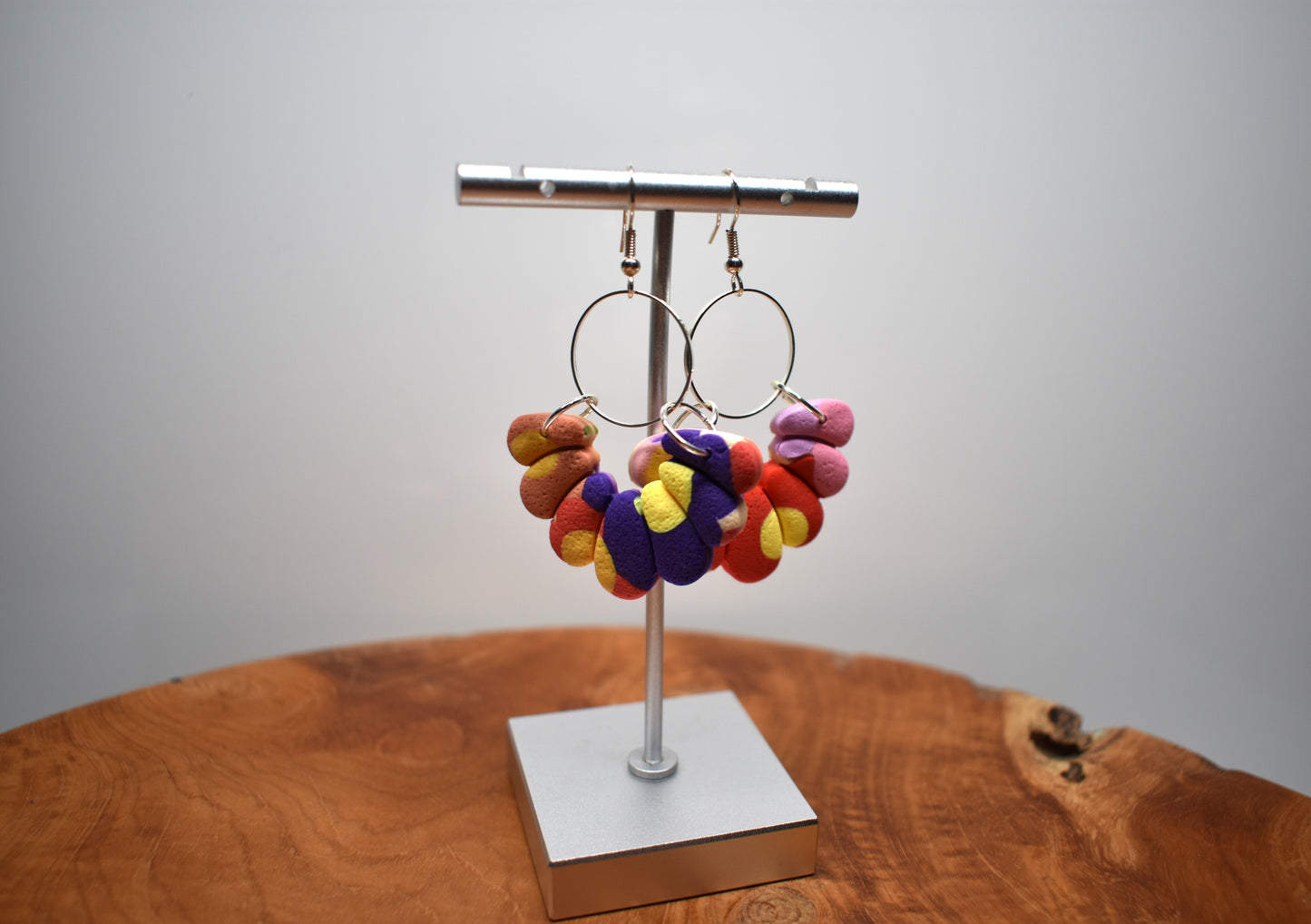 Bold Flower Burst Hoop Earrings