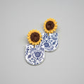 Delft Sunflower Arch Earrings