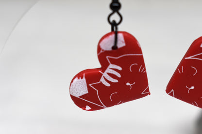 Cat Heart Earrings