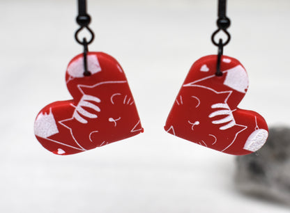 Cat Heart Earrings