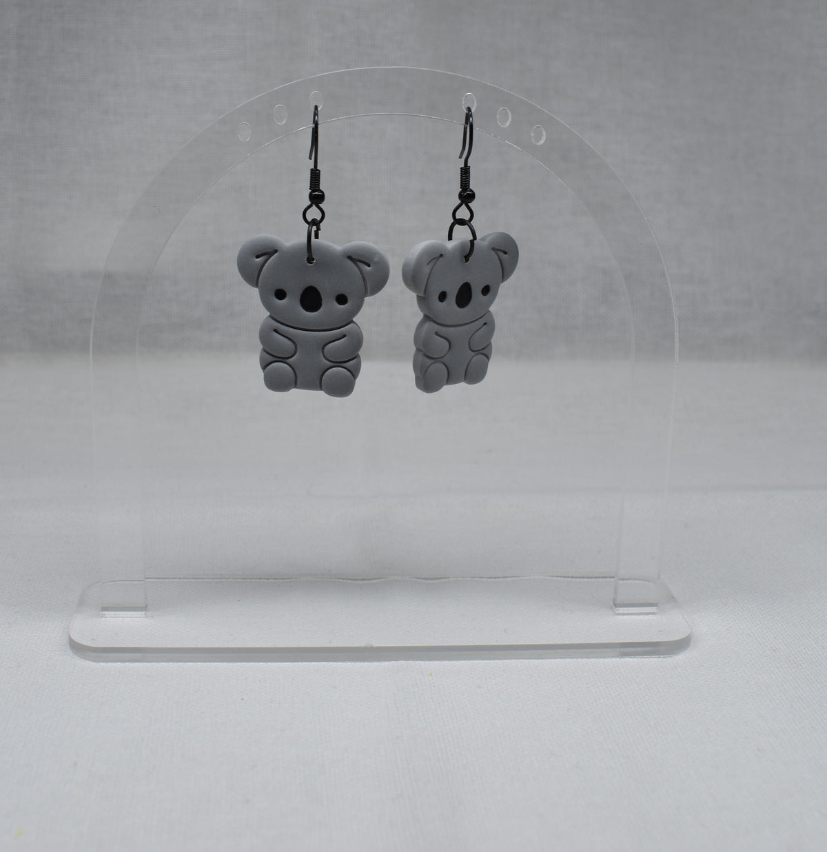 Koala Dangle Earrings – Handmade Polymer Clay, Australian Animal Jewellery