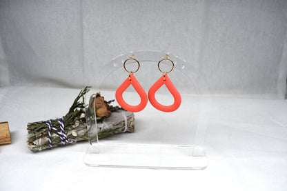 Bright Coral Open Teardrops