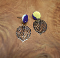 Clay Stud with Gold Leaf Charm