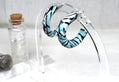 Blue Zebra Hoop Earrings