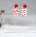 Cherry Print Rectangle Dangles