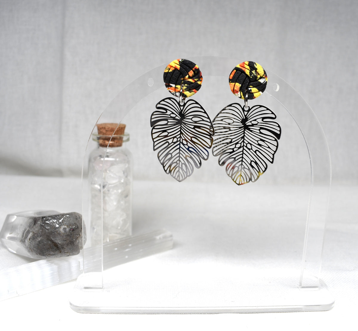 Lava Leaves Dangle Earrings
