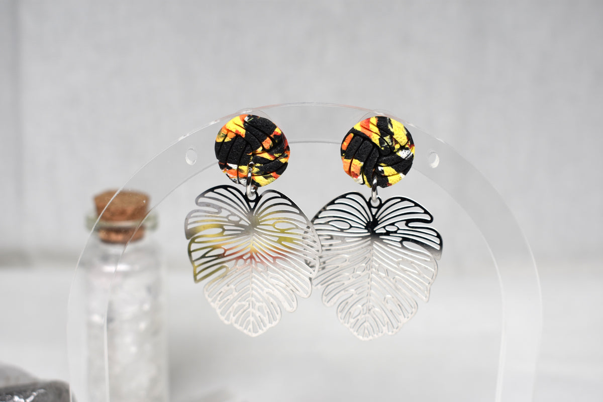 Lava Leaves Dangle Earrings