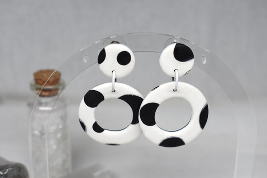 Black and White Donut Earrings