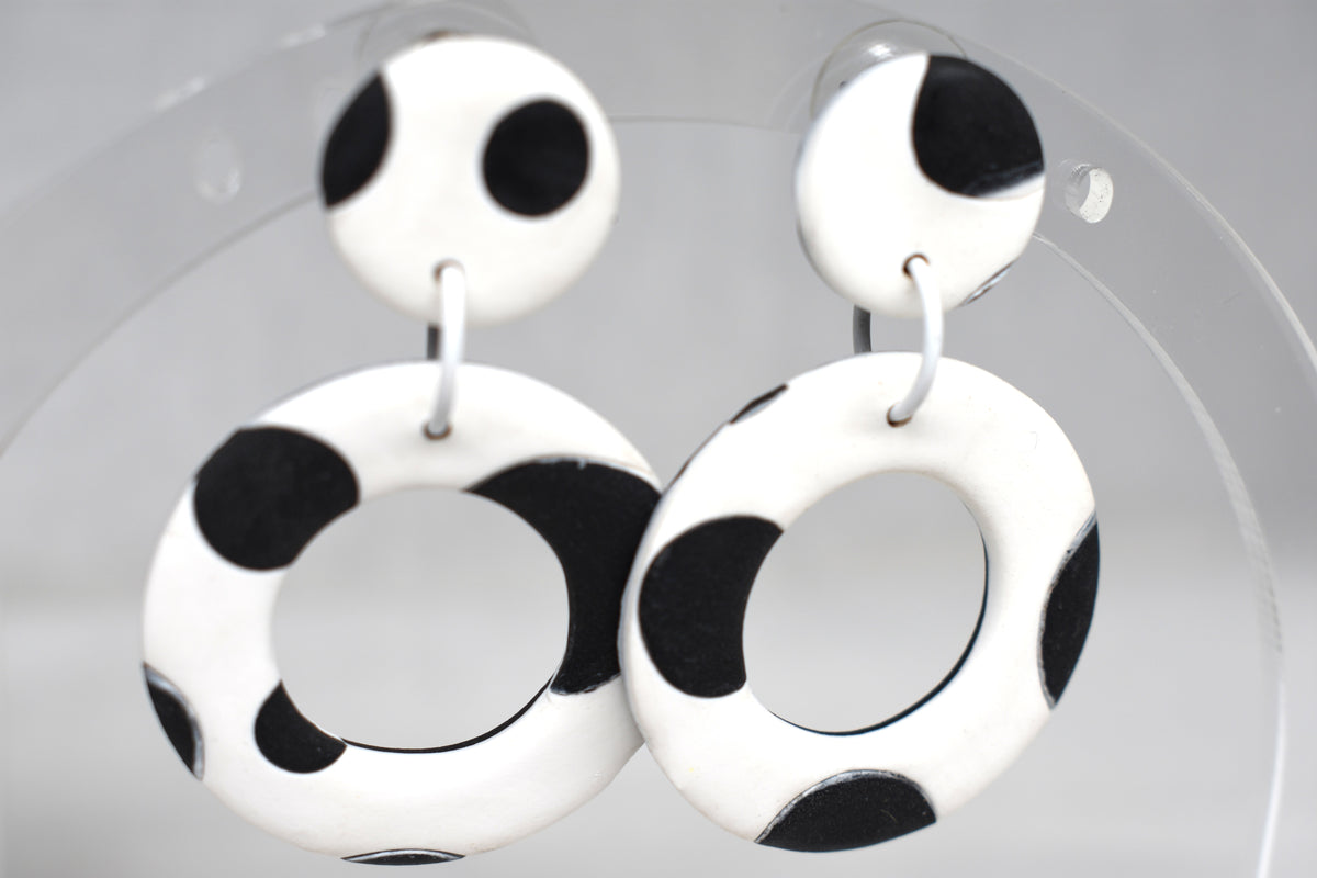 Black and White Donut Earrings