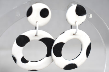 Black and White Donut Earrings