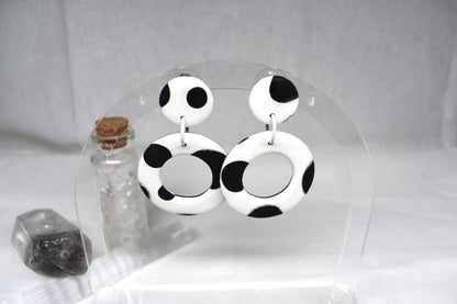 Black and White Donut Earrings