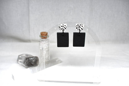 Spot & Shadow Monochrome Dangle Earrings