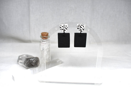 Spot & Shadow Monochrome Dangle Earrings