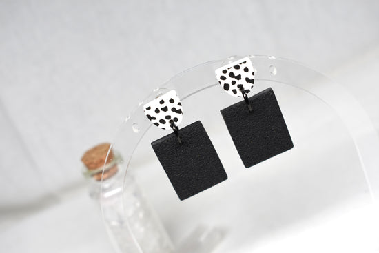 Spot & Shadow Monochrome Dangle Earrings