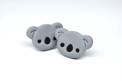 Koala Stud Earrings – Handmade Polymer Clay, Australian Animal Jewellery, Stainless Steel Posts