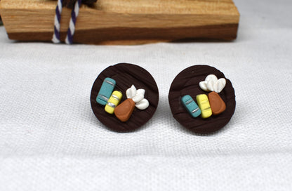 Bookcase Stud Earrings