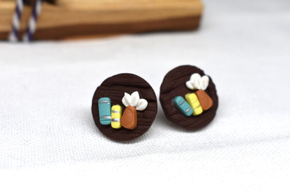Bookcase Stud Earrings