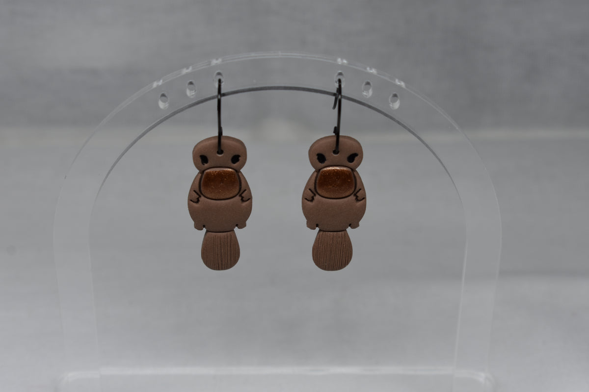 Platypus Dangle Earrings – Handmade Polymer Clay, Australian Animal Jewellery