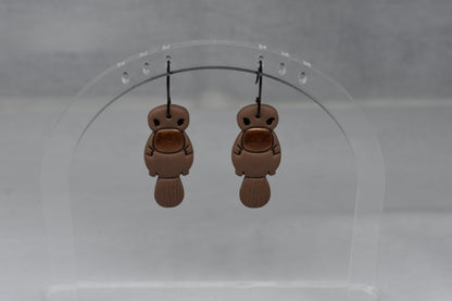 Platypus Dangle Earrings – Handmade Polymer Clay, Australian Animal Jewellery