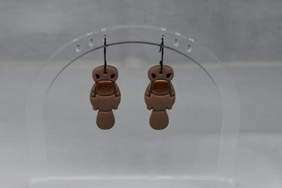 Platypus Dangle Earrings – Handmade Polymer Clay, Australian Animal Jewellery