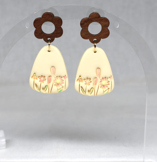 Wildflower Meadow Walnut & Clay Dangles