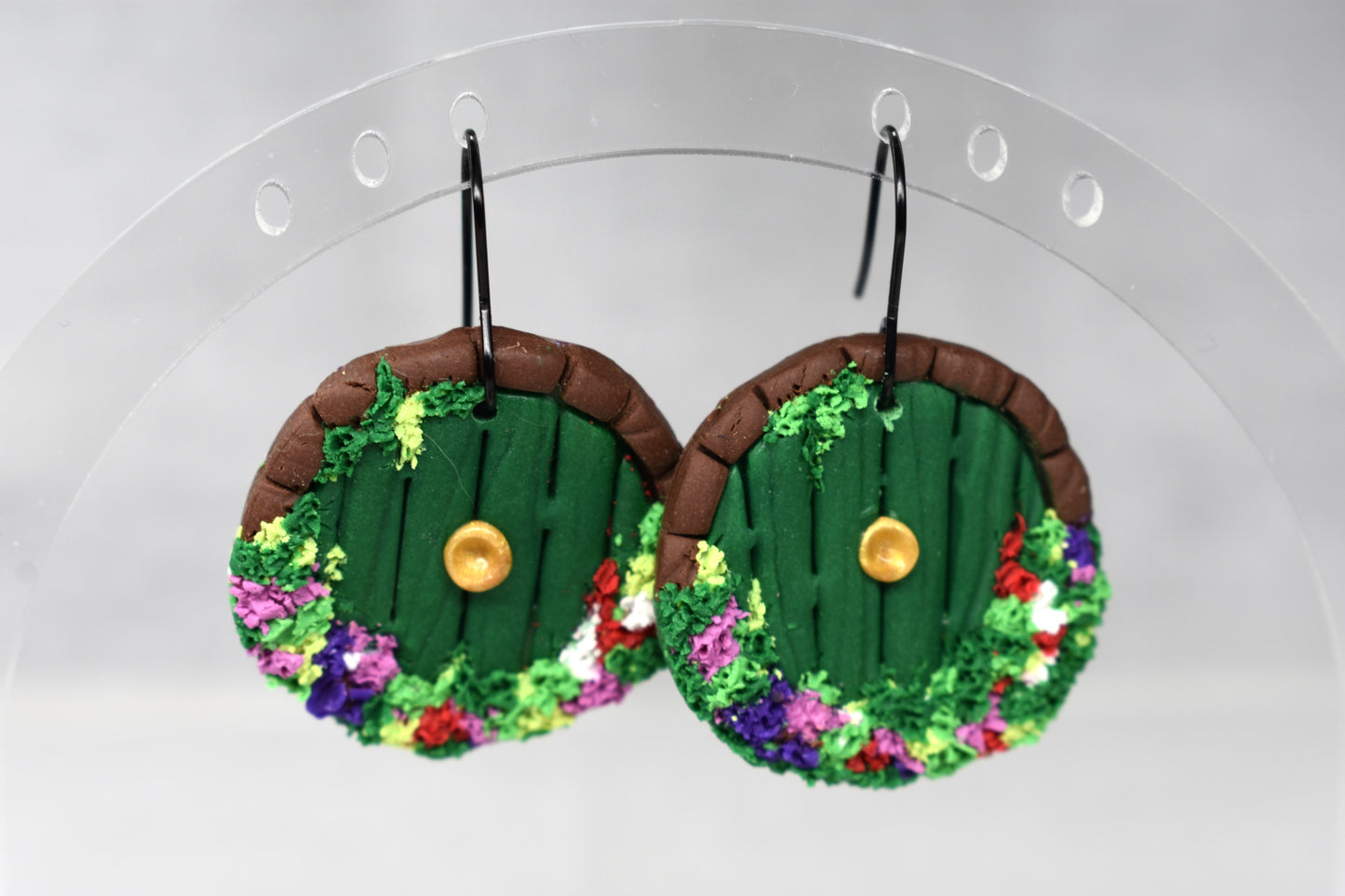 Bag End Hobbit Door Dangles with Black Hooks