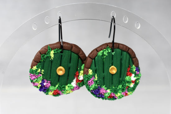 Bag End Hobbit Door Dangles with Black Hooks