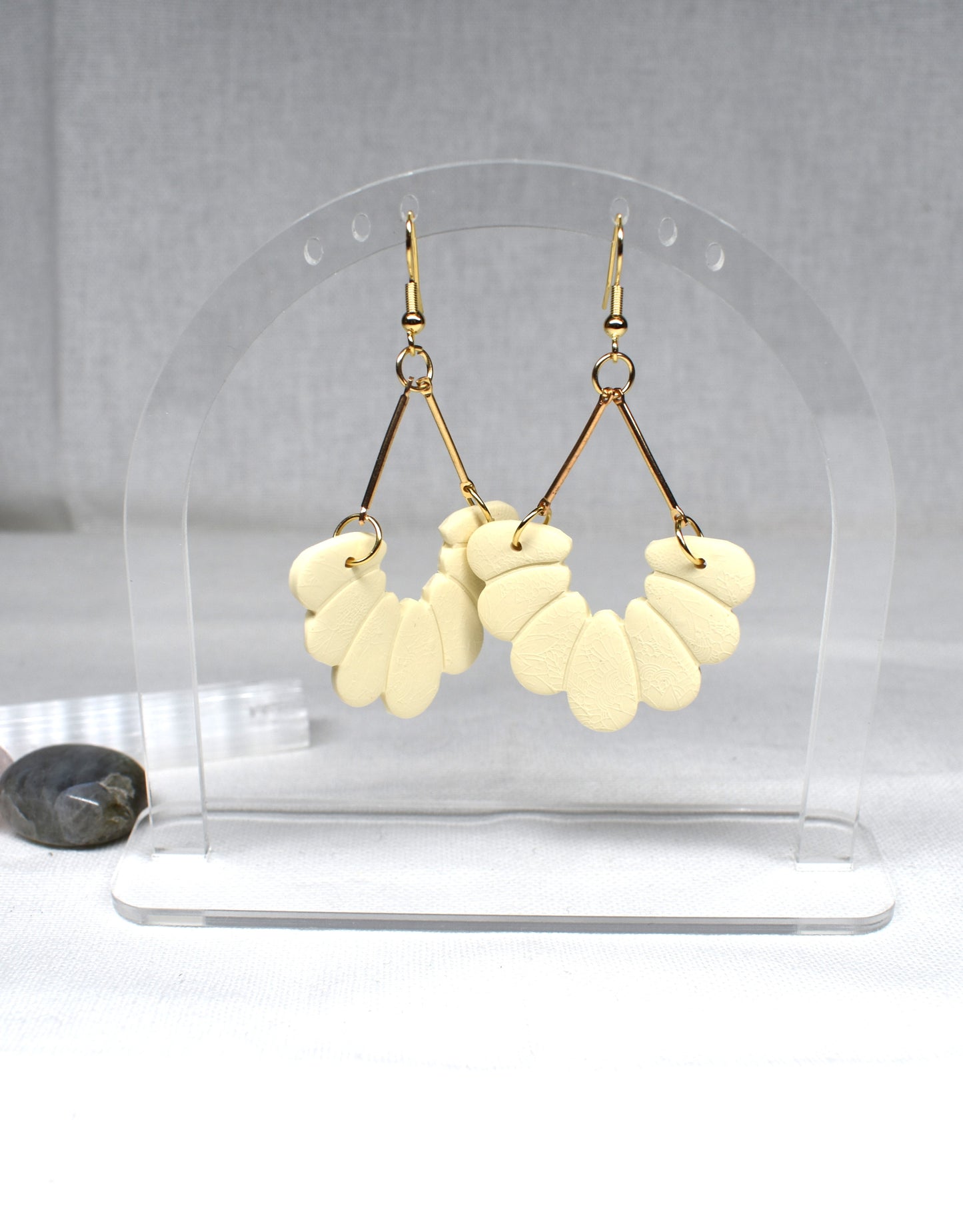 Cream Petal Chandelier Earrings