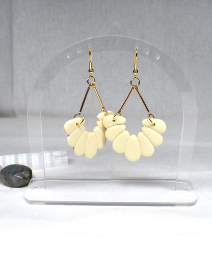 Cream Petal Chandelier Earrings