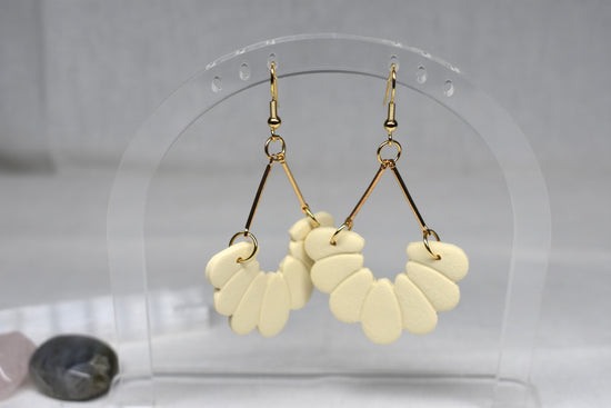Cream Petal Chandelier Earrings