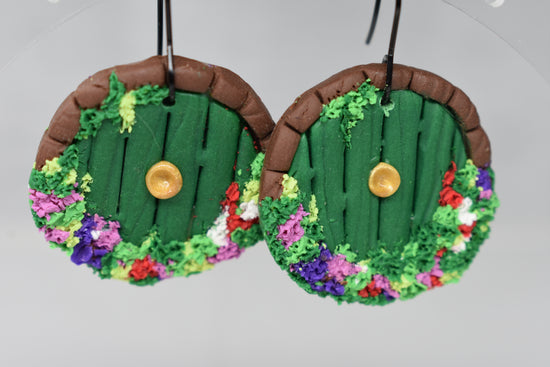 Bag End Hobbit Door Dangles with Black Hooks